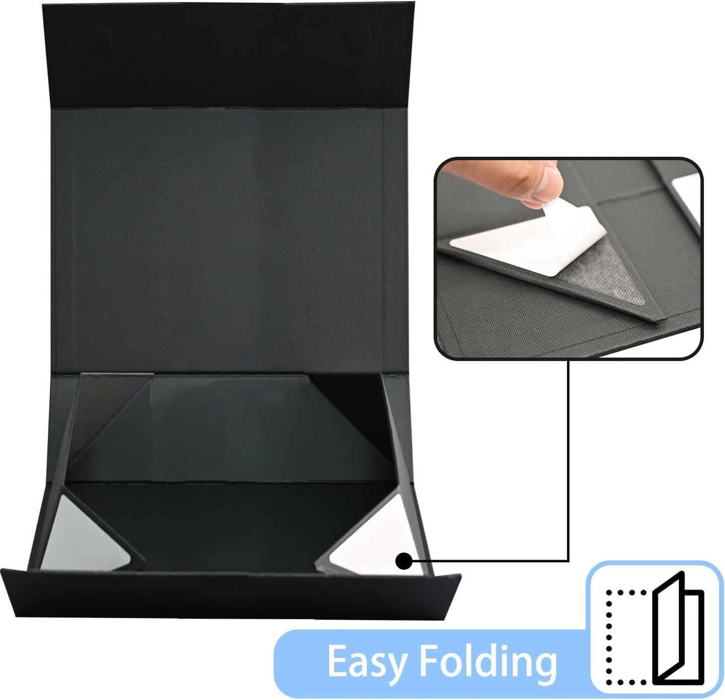 LIFELUM Extra Large Black Gifts Boxes Bulk Set of 5,13.5 x 10 x 4 inch Elegant Gift Boxes with Magnetic Lids, Card,Sticker,Ribbon, Shredded Paper Filler Groomsman Gifts