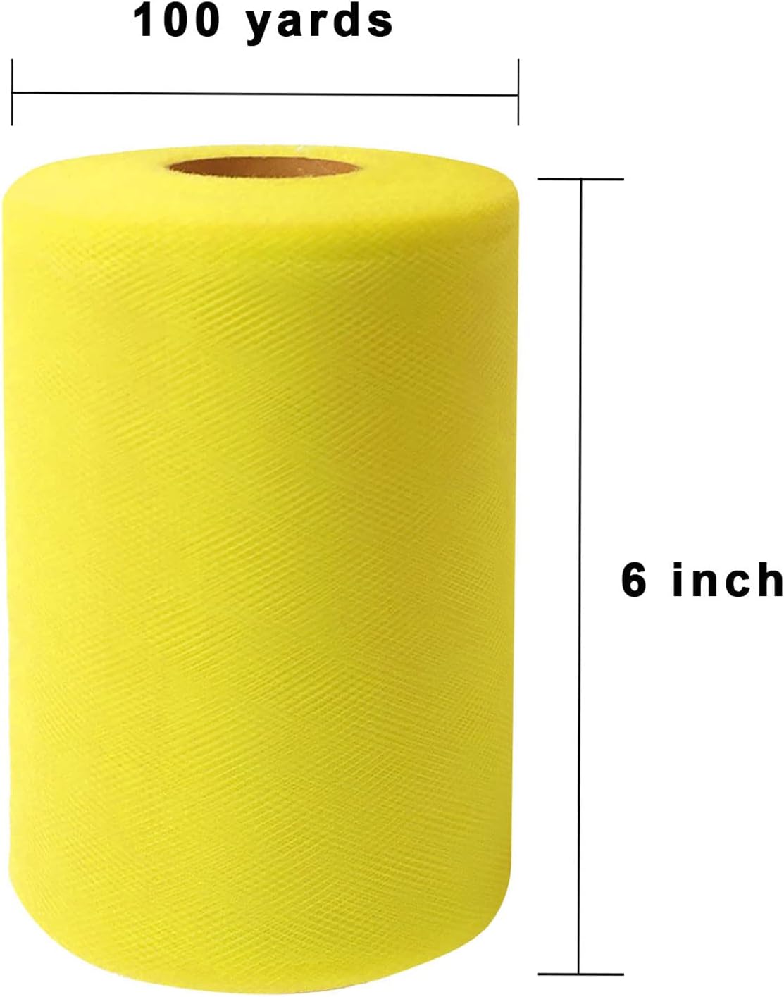 Yellow Tulle Fabric Roll 6 Inch X 300 FT (100 Yards) Matte Tulle Ribbon Netting Mesh Spool for DIY Tutu Skirt Wedding Bow Gift Wrapping Baby Shower Christmas Party Halloween Decorations