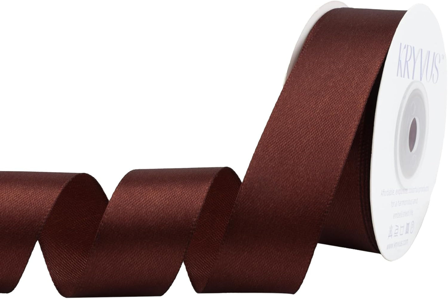 Coffee Brown Satin Ribbon 1 inch X Continuous 50 Yards, Single Face Polyester Ribbon Perfect for Gift Wrapping, Flower Bouquet, Wedding Decor, Crafts, Bow Making, Sewing and More