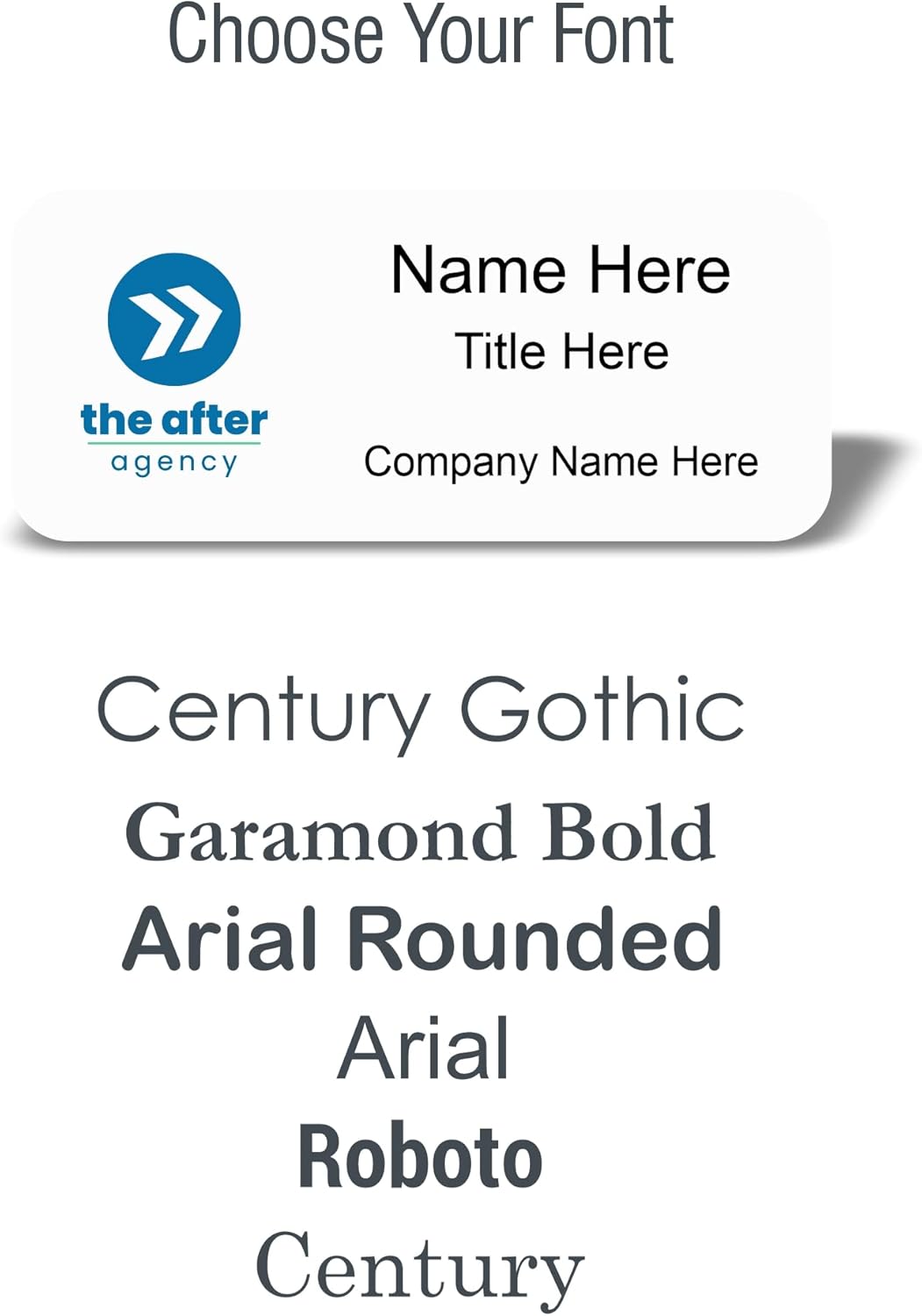 Custom Name Tag with Logo - Personalized Name Badge with Magnet Backing - Choose Your Size and Color (White Metal 3"x1.25" - Logo on Left)