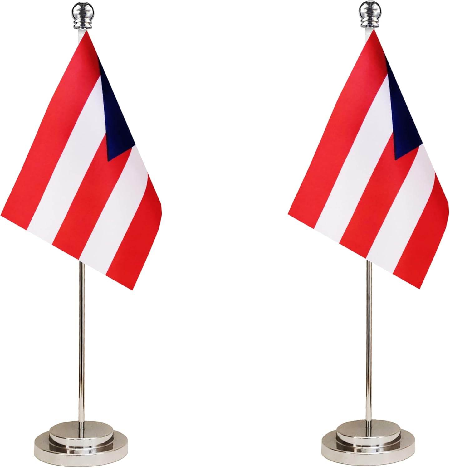 Puerto Rico Puerto Rican Deluxe Desk Flag Set Small Mini Miniature Puerto Rico Puerto Rican Table Desktop Flags,Festival Events Celebration,Office Decoration-2 Pack