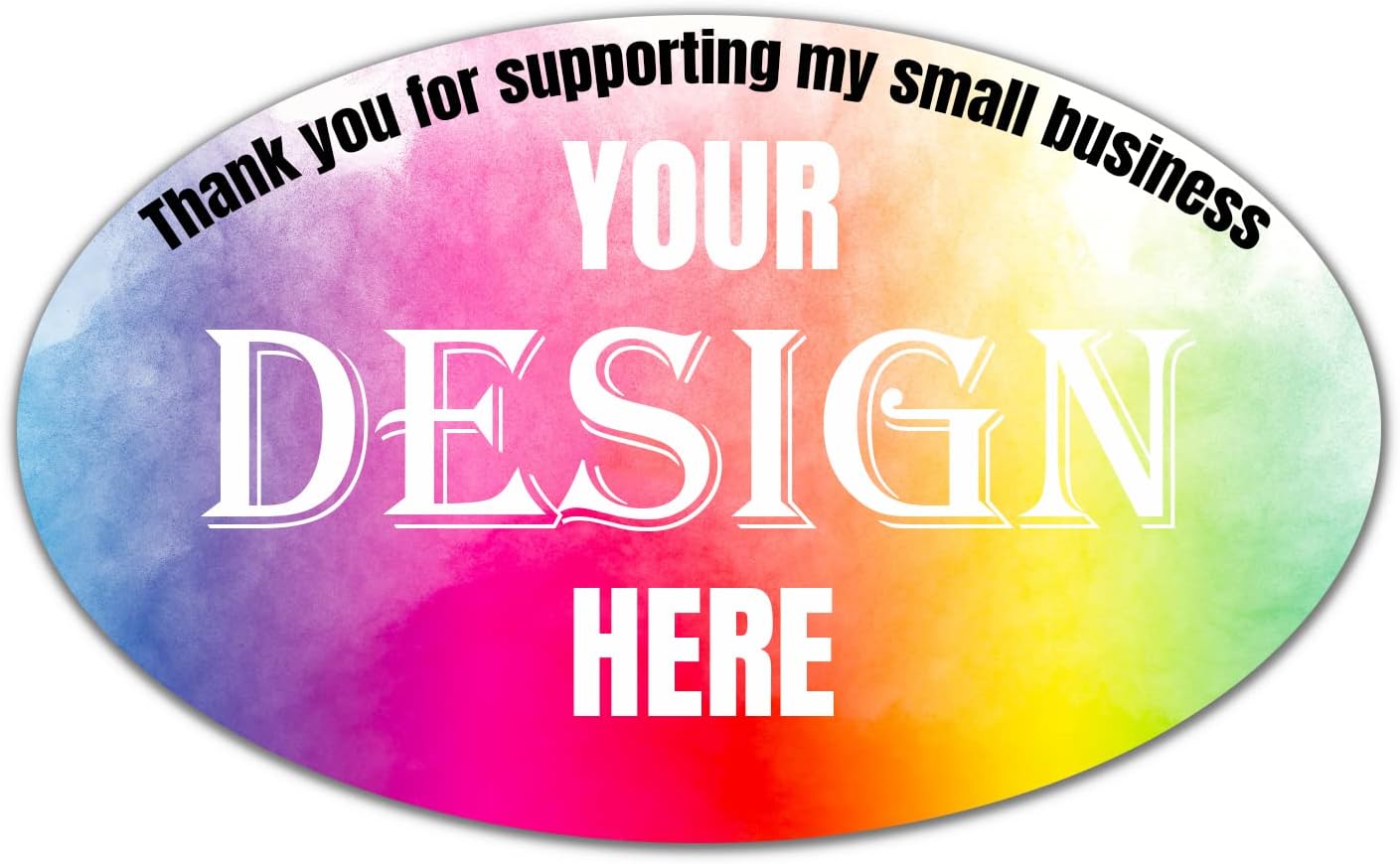 Custom 100-500 Stickers with Logo & Text - Oval, 5x3 Inch Labels for Business & Thank You Notes