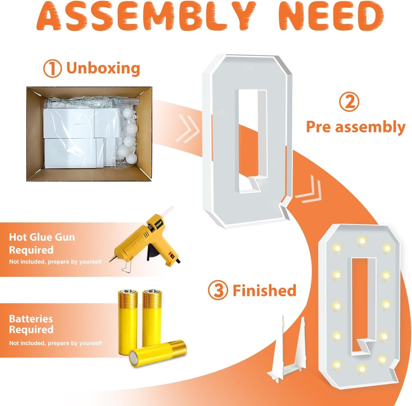 Marquee Light Up Letters, 4FT Marquee Letters Q, Mosaic Light Up Letter for Birthday Baby Shower Wedding Engagement Party Backdrop Decor, Big Marquee Letter for Party Decorations