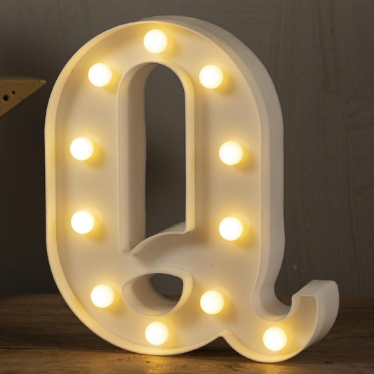 LED Marquee Letters Lights Sign-Q, HXWEIYE Led Letters Lights 26 Alphabet, Light Up Number 0-9 Letters Sign for Party Home Birthday Anniversary Battery Powered Lighted Letters(Warm White)