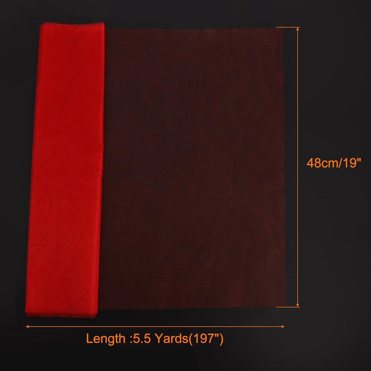 uxcell 19" by 5.5 Yard Tulle Fabric Backdrop Curtains for DIY Tutu Skirt Shower Decor Wedding Crafts Birthday Party Supplies, Red