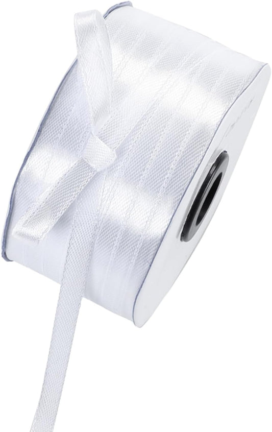 1/4" x 230 Yards White Satin Ribbon Single Faced Bulk Fabric Ribbons for Gift Wrapping, Crafting and DIY Projects, Hair Accessories, Tiny Bows