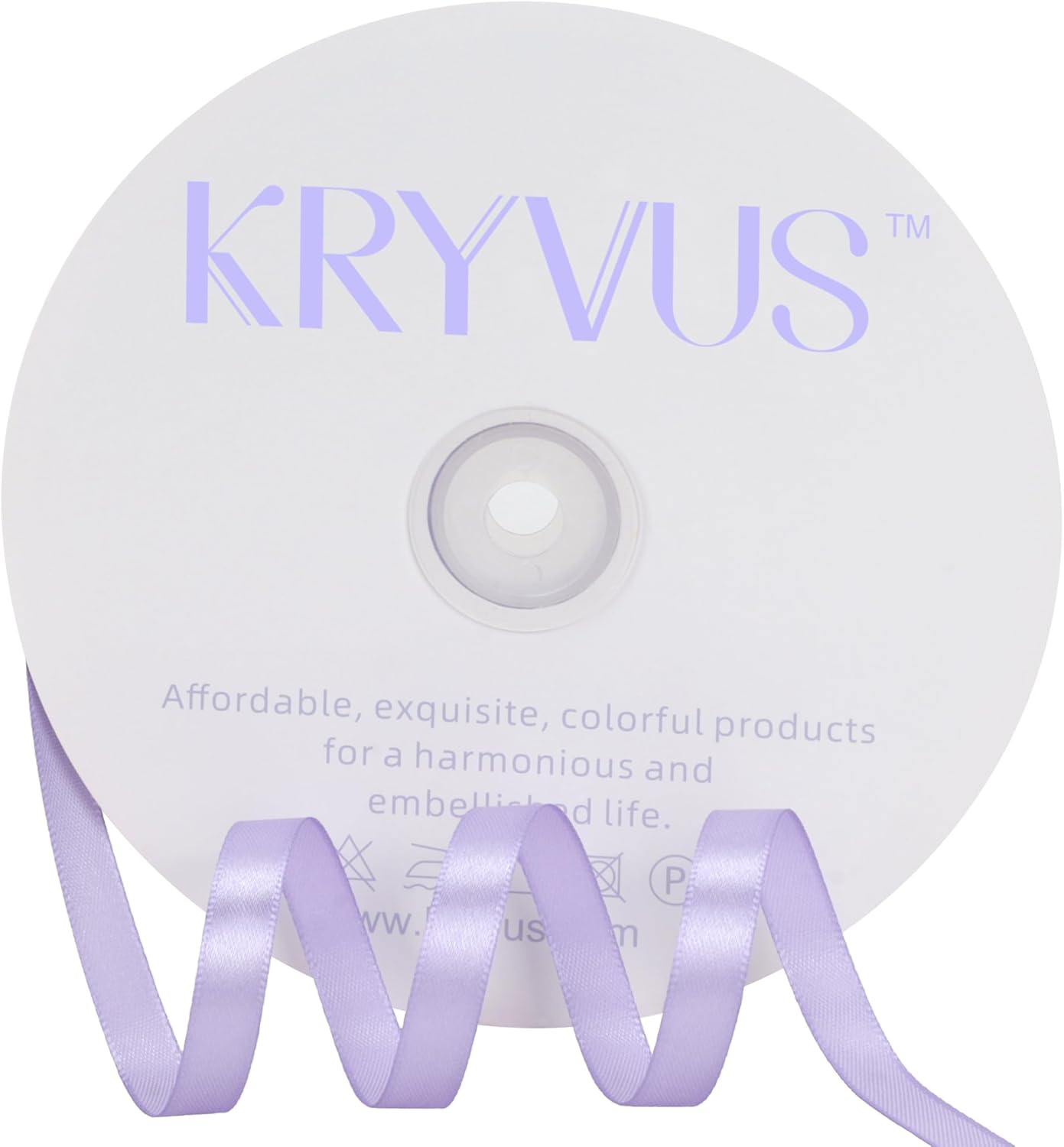 Lavender Satin Ribbon 3/8 inch X Continuous 100 Yards, Single Face Polyester Ribbon Perfect for Gift Wrapping, Flower Bouquet, Wedding Decor, Crafts, Bow Making, Sewing and More