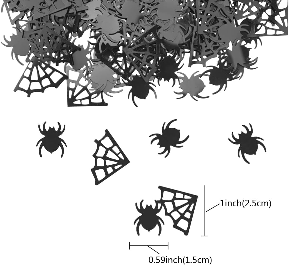 Halloween Confetti Black Spider Web Spider Bat Shaped Confetti Sprinkles for Table Scatter Holiday Party Decorations Supplies