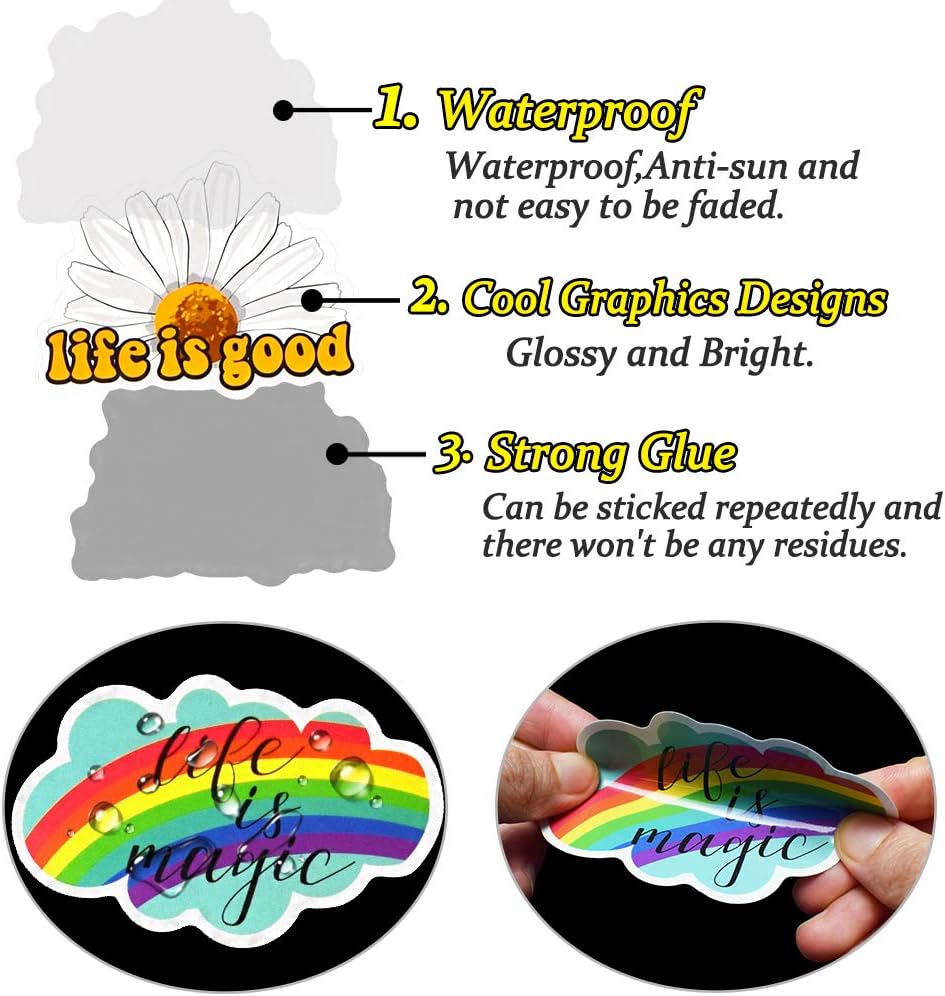 QTL Inspirational Stickers for Kids Motivational Stickers for Water Bottles Laptop for Teens Adults Waterproof Vinyl Pack 50Pcs