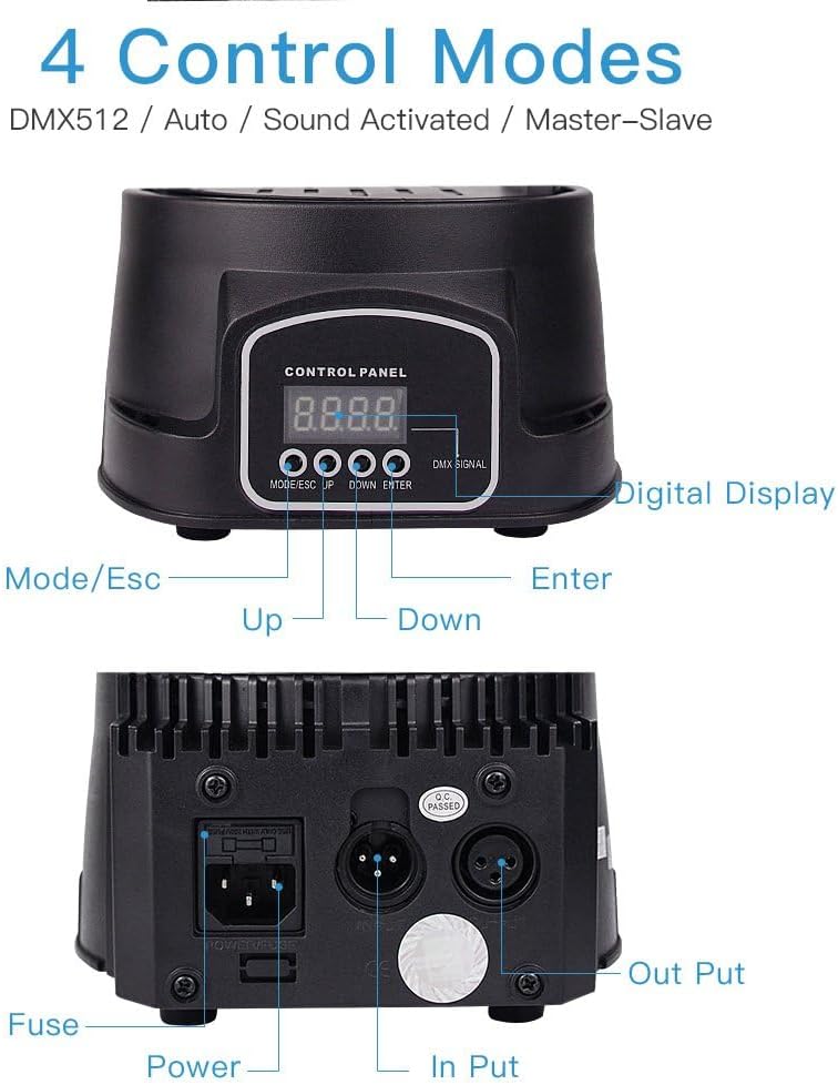 BETOPPER DJ Lights Moving Head, 7x8W RGBW Sound Activated/DMX Lighting, Moving Head Lights for Stage, Party, Live, DJ, Bar, Disco Lighting (2 Packs)