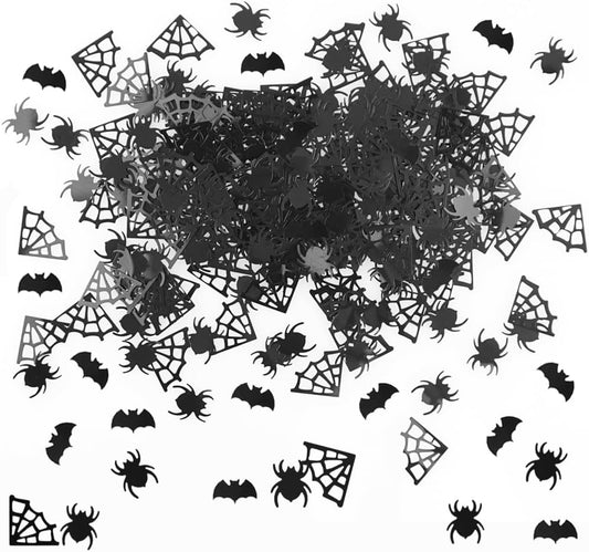 Halloween Confetti Black Spider Web Spider Bat Shaped Confetti Sprinkles for Table Scatter Holiday Party Decorations Supplies