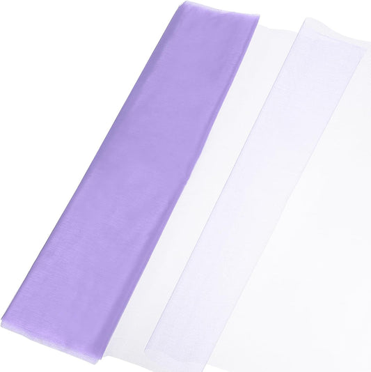 uxcell 19" by 5.5 Yard Tulle Fabric Backdrop Curtains for DIY Tutu Skirt Shower Decor Wedding Crafts Birthday Party Supplies, Light Purple