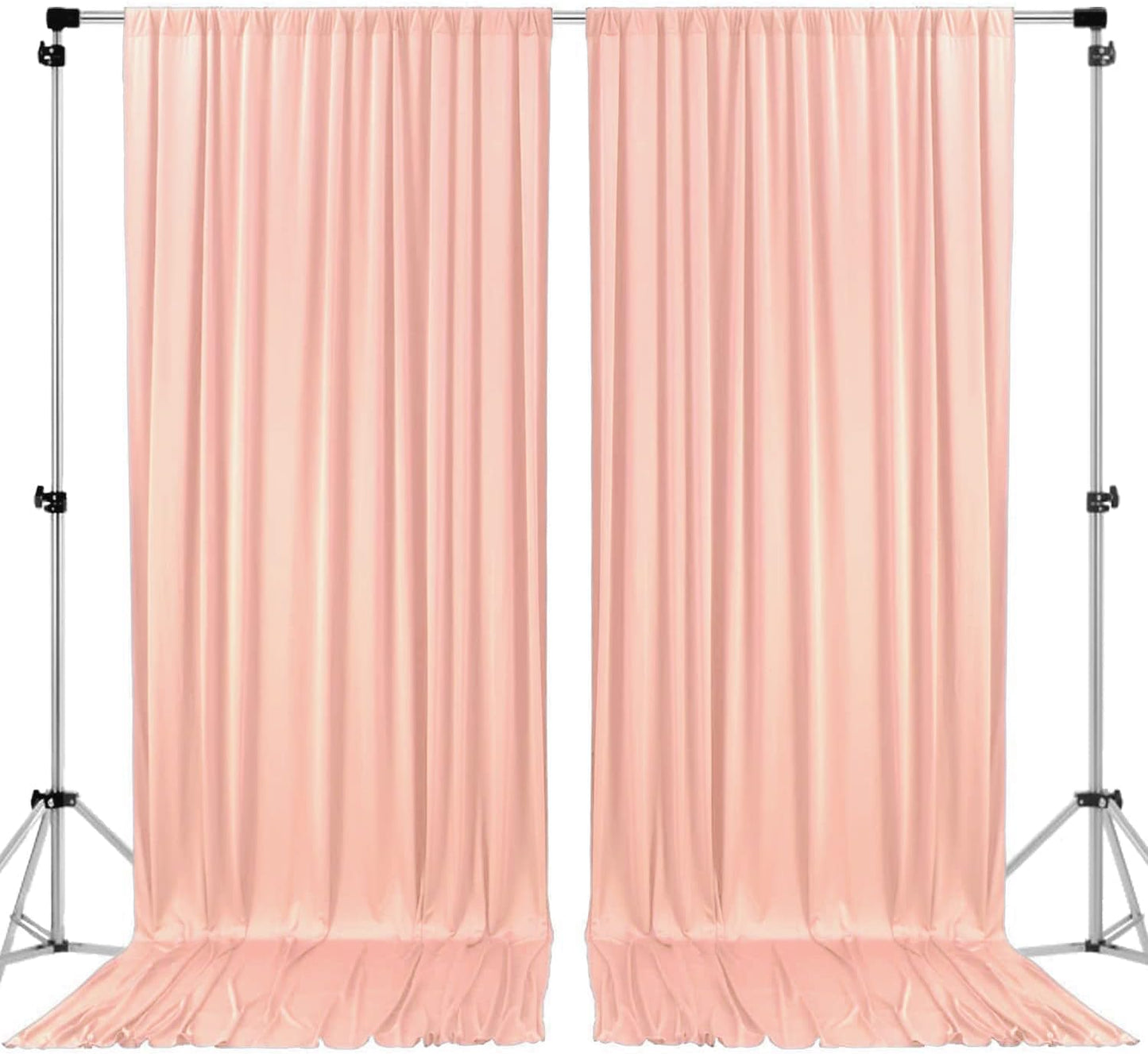 AK TRADING CO. Polyester Backdrop Drapes Curtains Panels with Rod Pockets - Wedding Ceremony Party Home Window Decorations - Peach, 5 ft x 10 ft