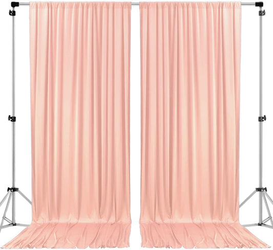 AK TRADING CO. Polyester Backdrop Drapes Curtains Panels with Rod Pockets - Wedding Ceremony Party Home Window Decorations - Peach, 5 ft x 10 ft