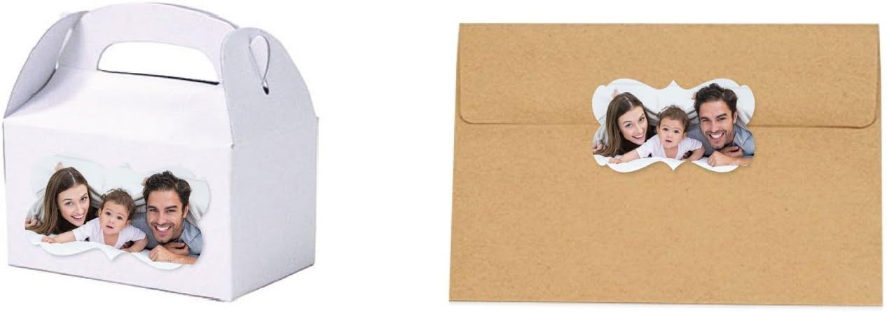 Andaz Press Bulk Photo Personalized Gift and Party Favors Collection, Fancy Frame Label Stickers, Custom Photo, 36-pack