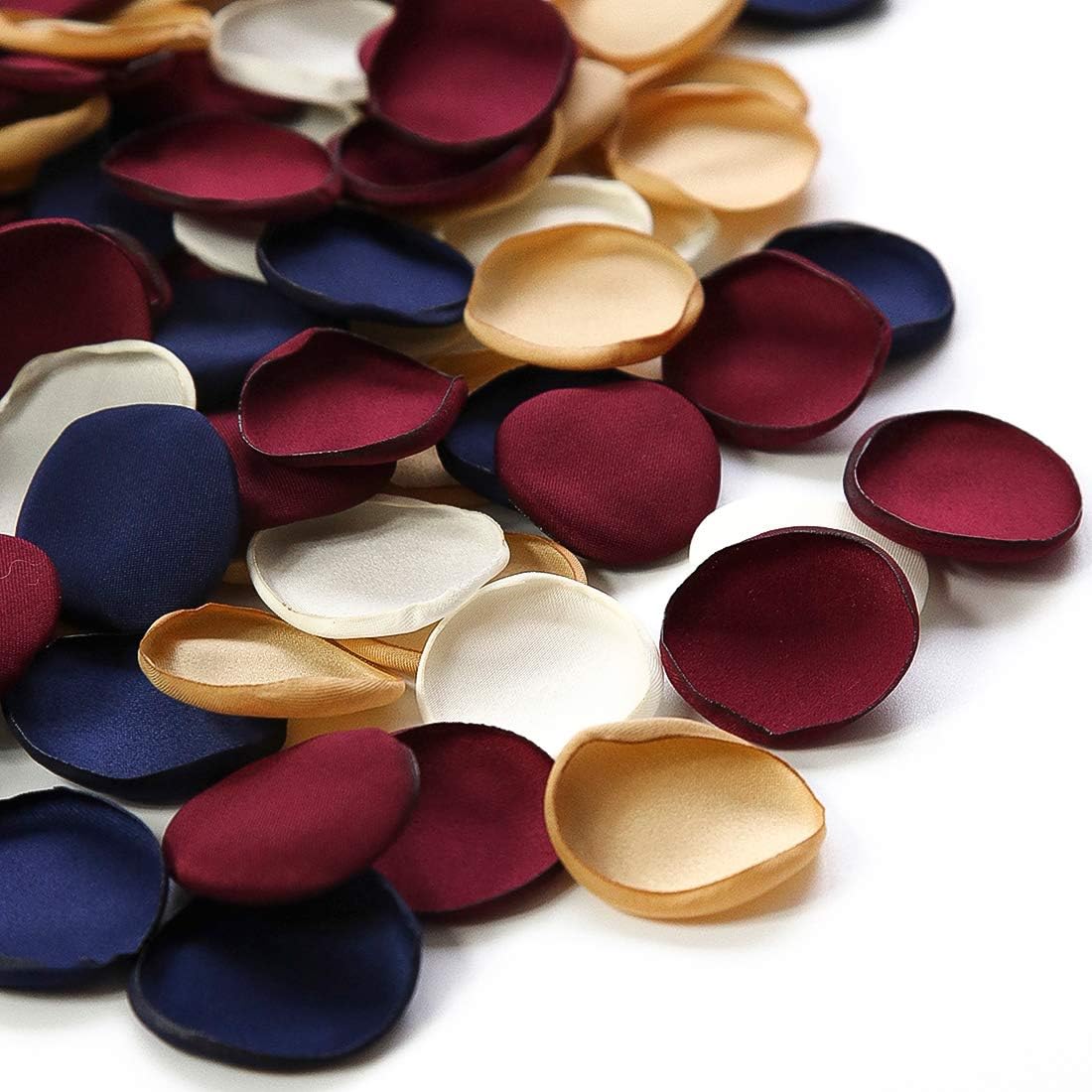 Floroom 300pcs Rose Petals Burgundy Navy Faux Silk Flower Petals for Wedding Flower Girl Basket Aisle Runner Scatter Dinner Table Centerpieces Party Confetti Bridal Shower Romantic Night Decoration