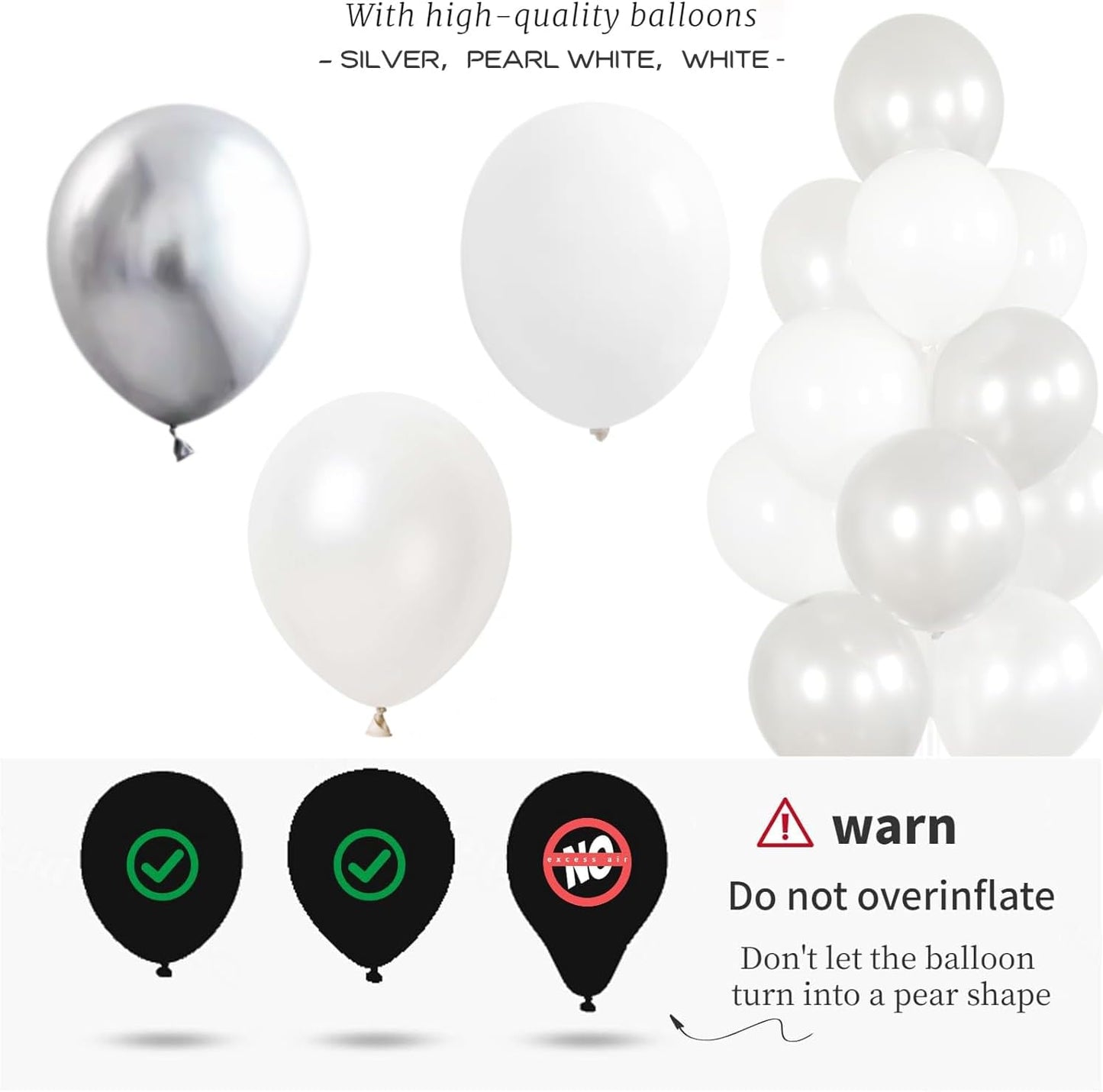 Balloon Stand Kit,Set of 2,Balloon Columns Sticks, Stands for Table&Floor with Stand, Base&Pole,Balloon Tower Backdrop Decoration for Wedding, Baby Shower, Birthday Party, or Bachelorette(Silver)