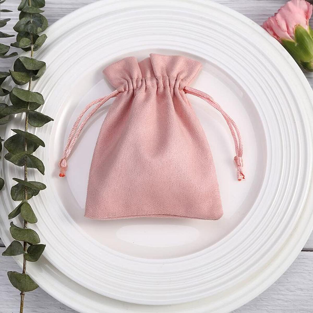 30 Pcs Pink Velvet Drawstring Bags Jewelry Pouches Jewelry Gift Bags Pouches Wedding Favors,3.1x3.9 inch
