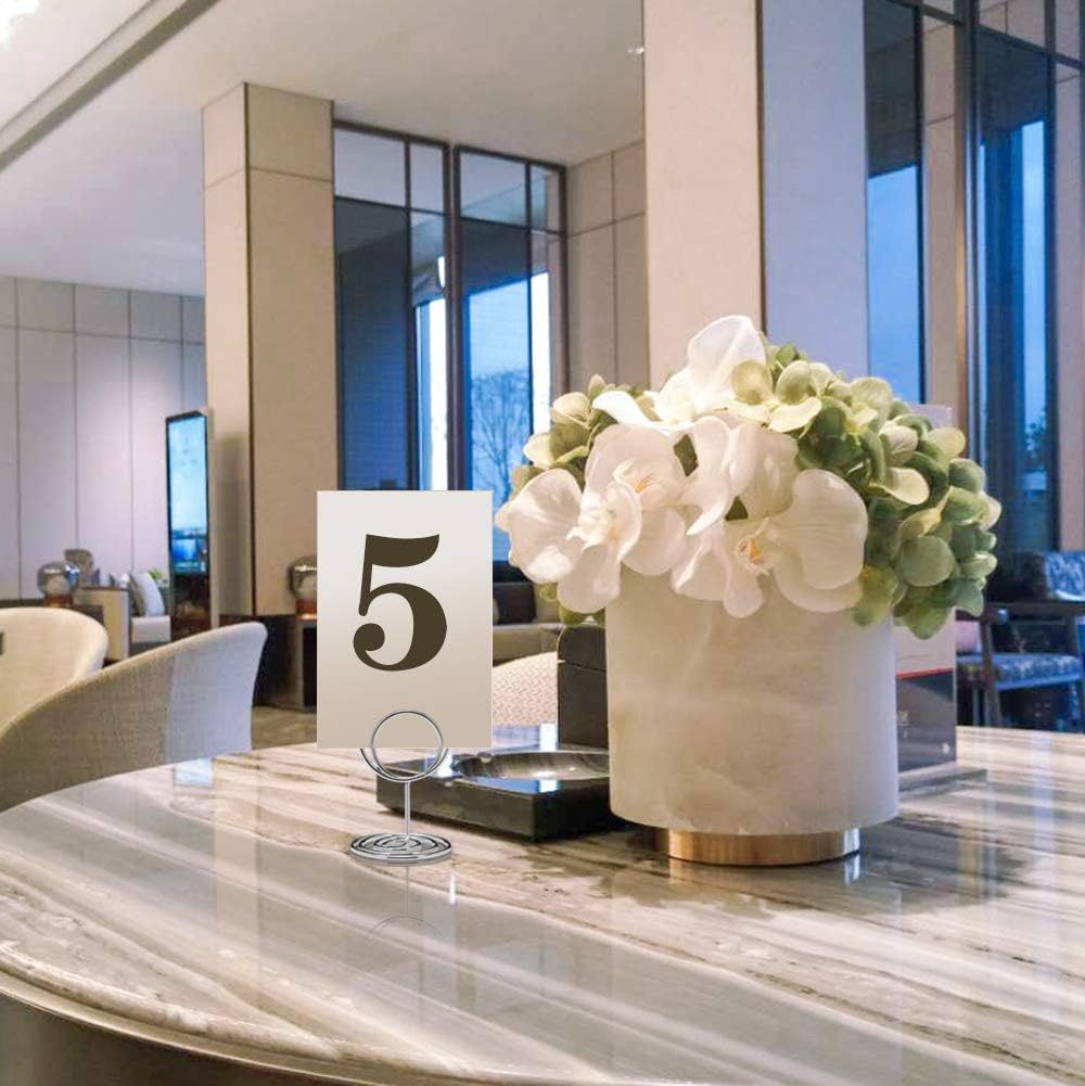 20pcs Mini Place Card Holders, Cute Table Number Holders, Classy Table Card Holder Table Picture Stands, Elegant Wire Photo Holder Menu Memo Clips, Idea for Wedding, Anniversary Party（Silver