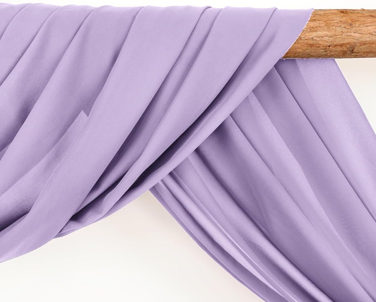 Wedding Arch Draping Fabric 1 Panel 30'' x 18FT Lilac Sheer Chiffon Arch Drapery for Photo Booth Bridal Shower Baby Shower Church Decor Newborn Photography Christening Outdoor Party