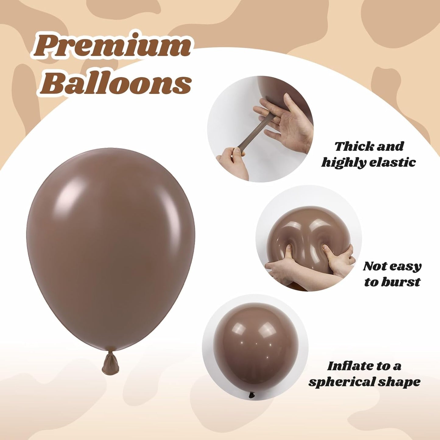 60pcs Cowboy Balloons, Brown Slate Blue Dusty Blue Sand White Latex Western Balloons for Farm Cowboy Western Baby Shower Birthday Party Decorations