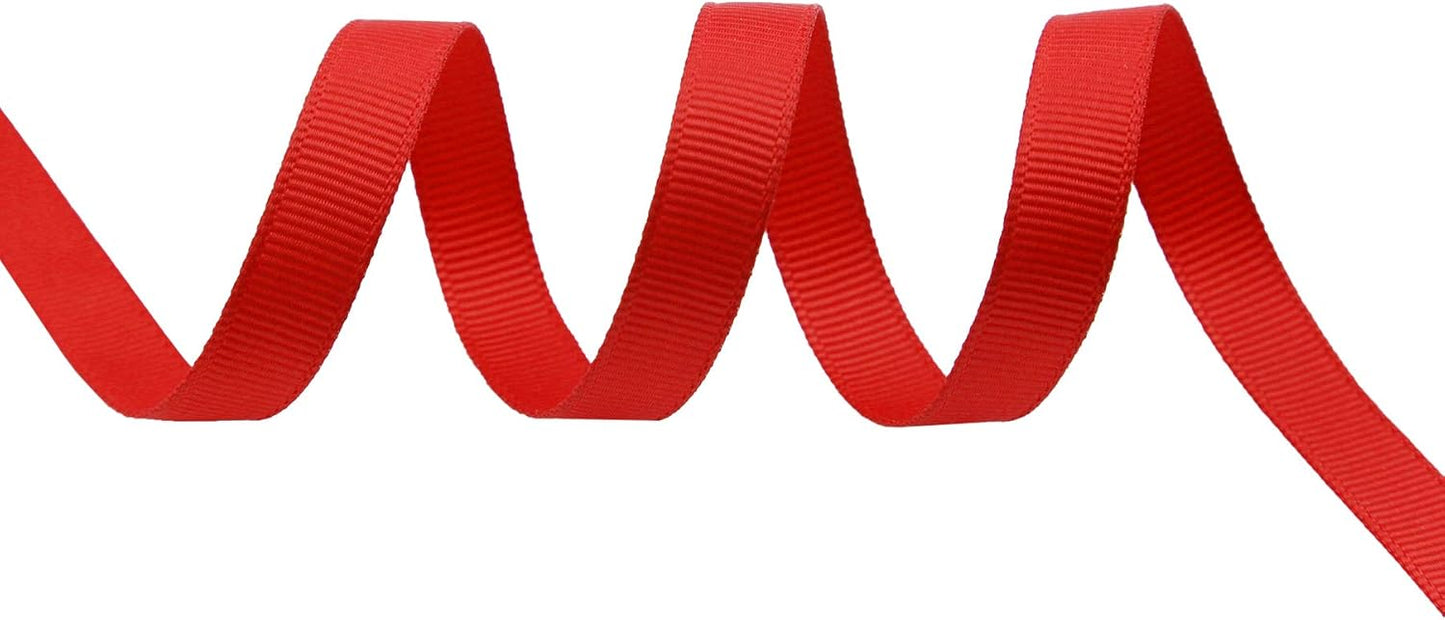 ITIsparkle 3/8" Inch Grosgrain Ribbon 50 Yards-Roll Set for Gift Wrapping Scrap Books Party Favor Hair Braids Baby Shower Decoration Cake Decoration Floral Arrangement Craft Supplies, Red Ribbon