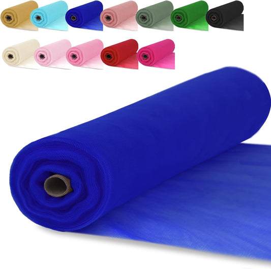 Royal Blue Tulle Fabric Rolls 54 Inch x 10 Yards Large Mesh Tull Bolt for Wedding, Garden Netting, Tutu Skirt, Party Decoration and Craft Supplies