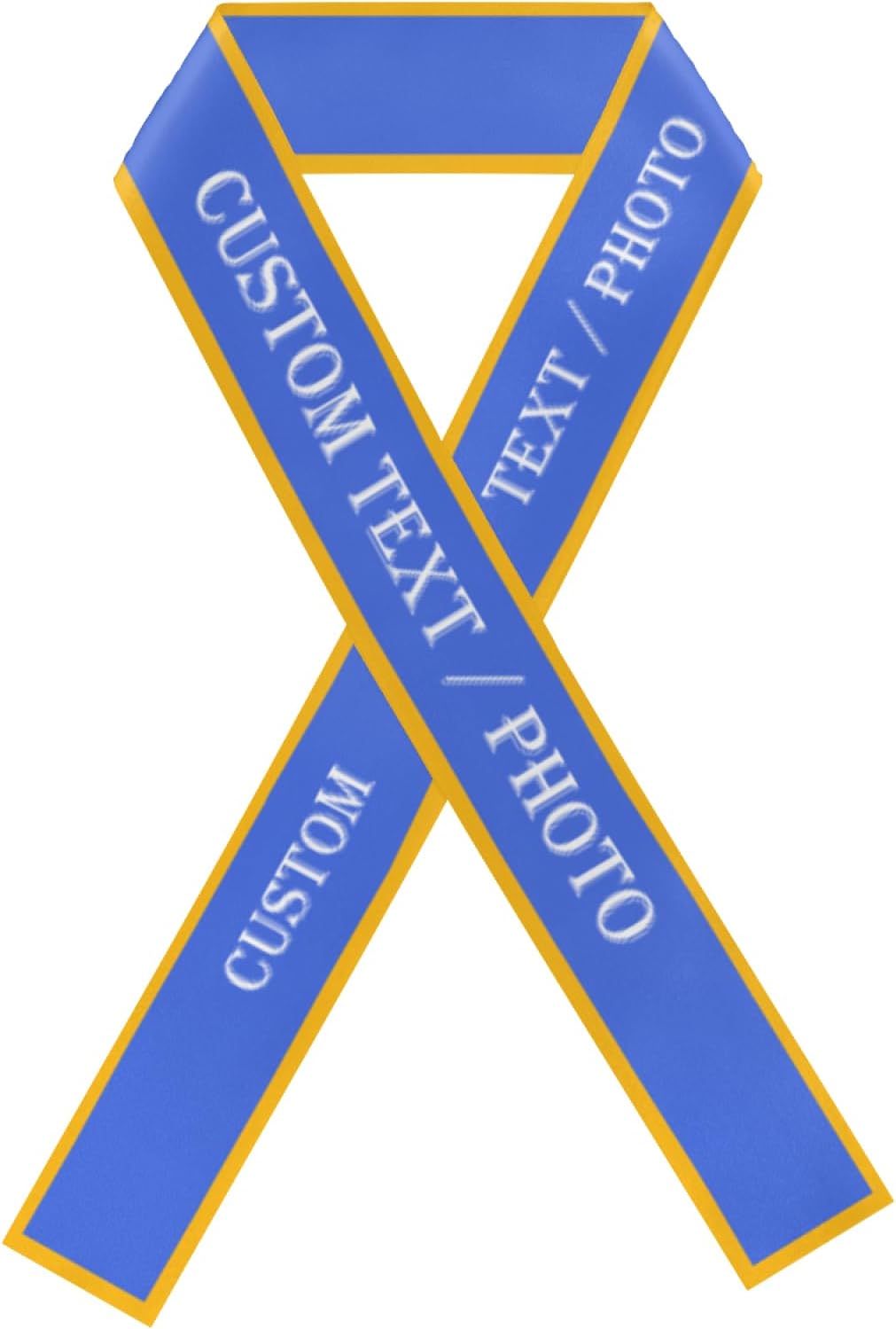 Custom Sash,Personalized Birthday Sash with Text Photo,Customized Bachelorette Sash Quote Sash Bride to Be Sash Color Optional (With decorative edge, Blue)