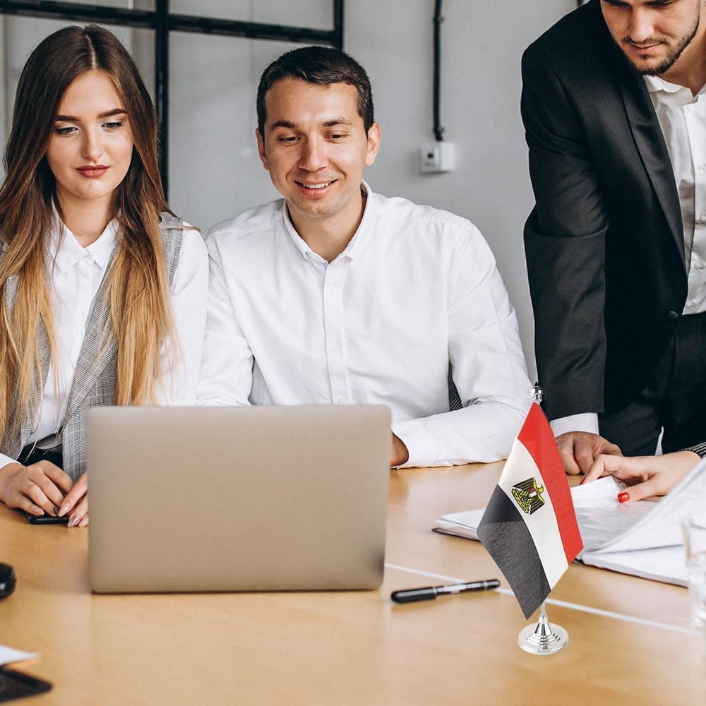 Egypt Flag Egyptian Flags, Small Mini Egyptian Desk Flag, Used for Table Office Classroom Home Patriotic Events Decorations