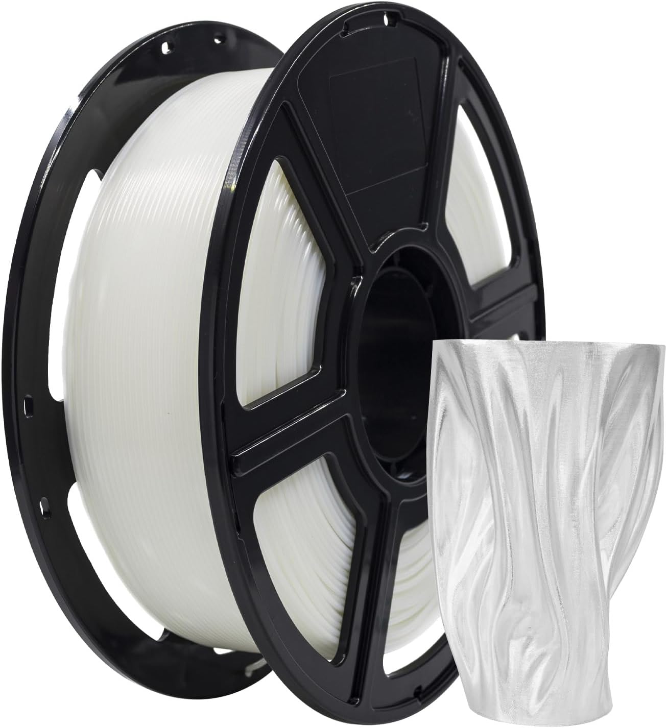 FLASHFORGE PLA Filament 1.75mm, 3D Printer Filament 1kg (2.2lbs) Spool, Dimensional Accuracy +/- 0.02mm, 3D Printing Filament Easy to Use and Fits for Most FDM 3D Printers (Natural)