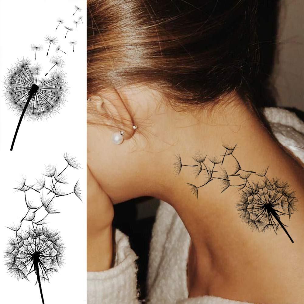 13 Sheets Beautiful Dandelion Temporary Tattoos For Women Realistic Flying Dandelion Birds Butterfly Fake Tattoos Flowers For Girls Kids Hand Wrist Neck Decoration Temp Tatoos Temporary Sticker