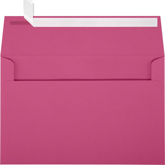 LUXPaper A9 Invitation Envelopes | Peel & Press | 5 3/4" x 8 3/4" | Magenta Pink | 80lb. Text | 50 Qty