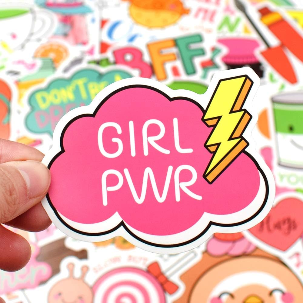 QTL Cute Stickers for Girls VSCO Stickers for Hydroflask Laptop Kids Teens Girls Waterproof Vinyl Packs 50Pcs