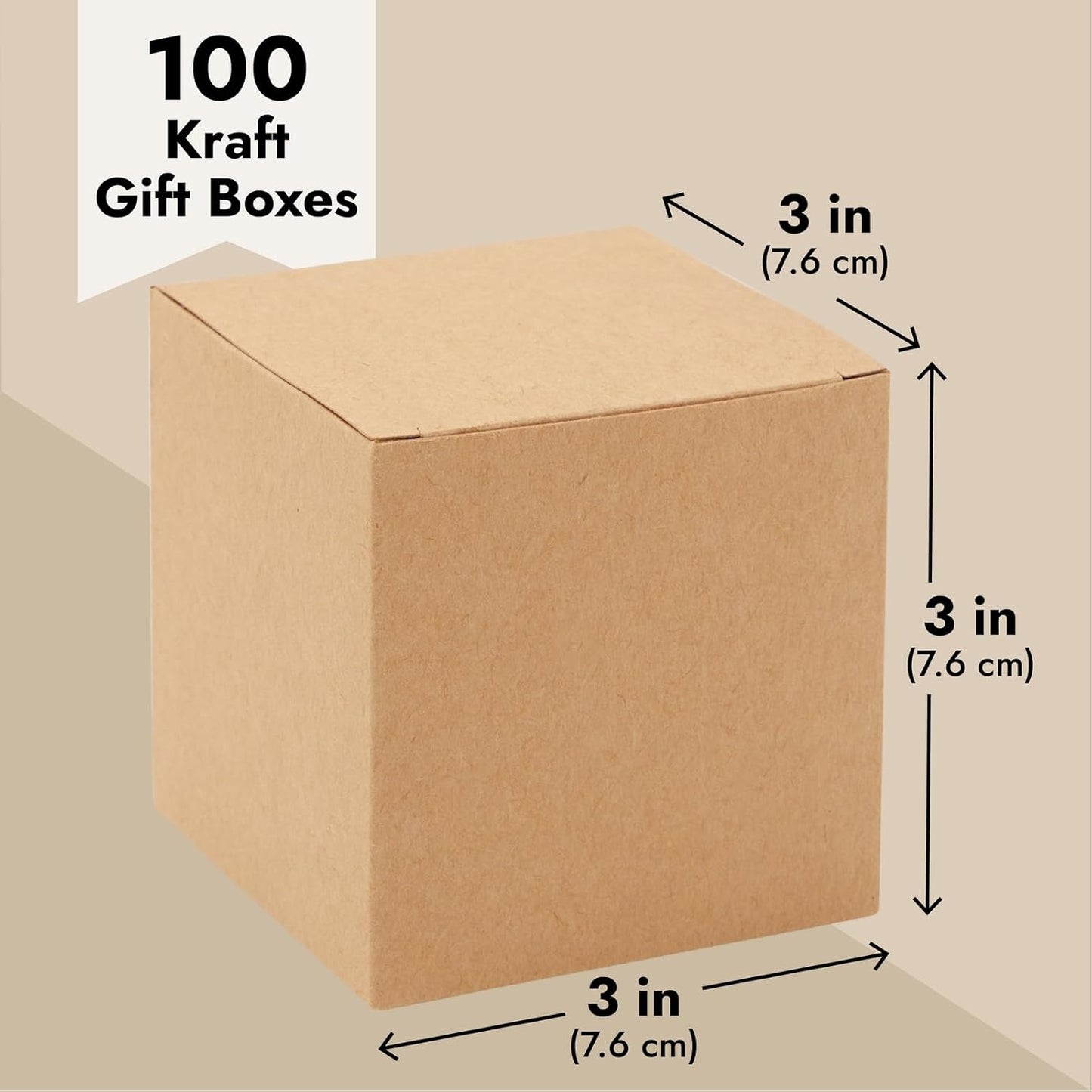 Juvale Bridesmaid Proposal Box - 100 Pack, Brown, 3 x 3 x 3 Inches - Mini Gift Boxes with Lids for Cookie & Candy