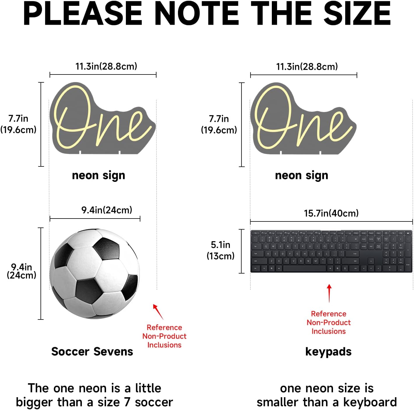 One Year Old Birthday Table Number Neon Sign Desk Lamp Night Light Wedding Letter LED Neon Sign Wedding Table Decorations Neon Light Bedroom Home Room Decor Christmas Party Warm White USB 28.8×19.6CM