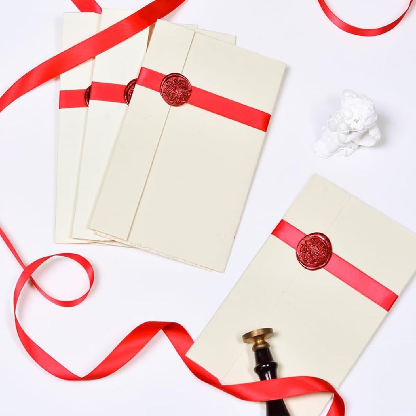 3/8 Inch Red Satin Ribbon 230 Yards Bulk Fabric Ribbons for Gift Wrapping, Scrapbooking, Crafts and DIY Projects, Wedding, Event Decor