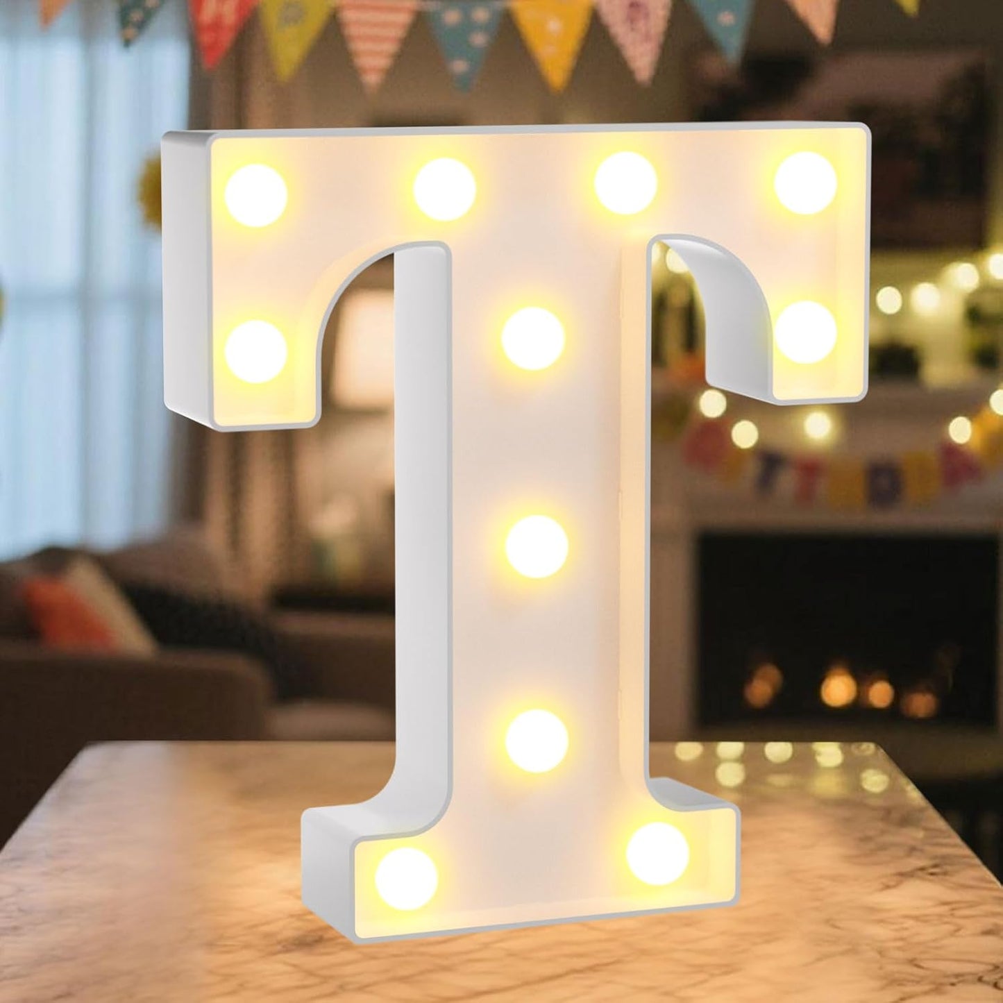 LED Marquee Light Up Letters Sign - Lighted Letters Alphabet for Birthday, Graduation, Bar Wall & Table Party Decor, Wedding Anniversary and Christmas Decorations, Letter T