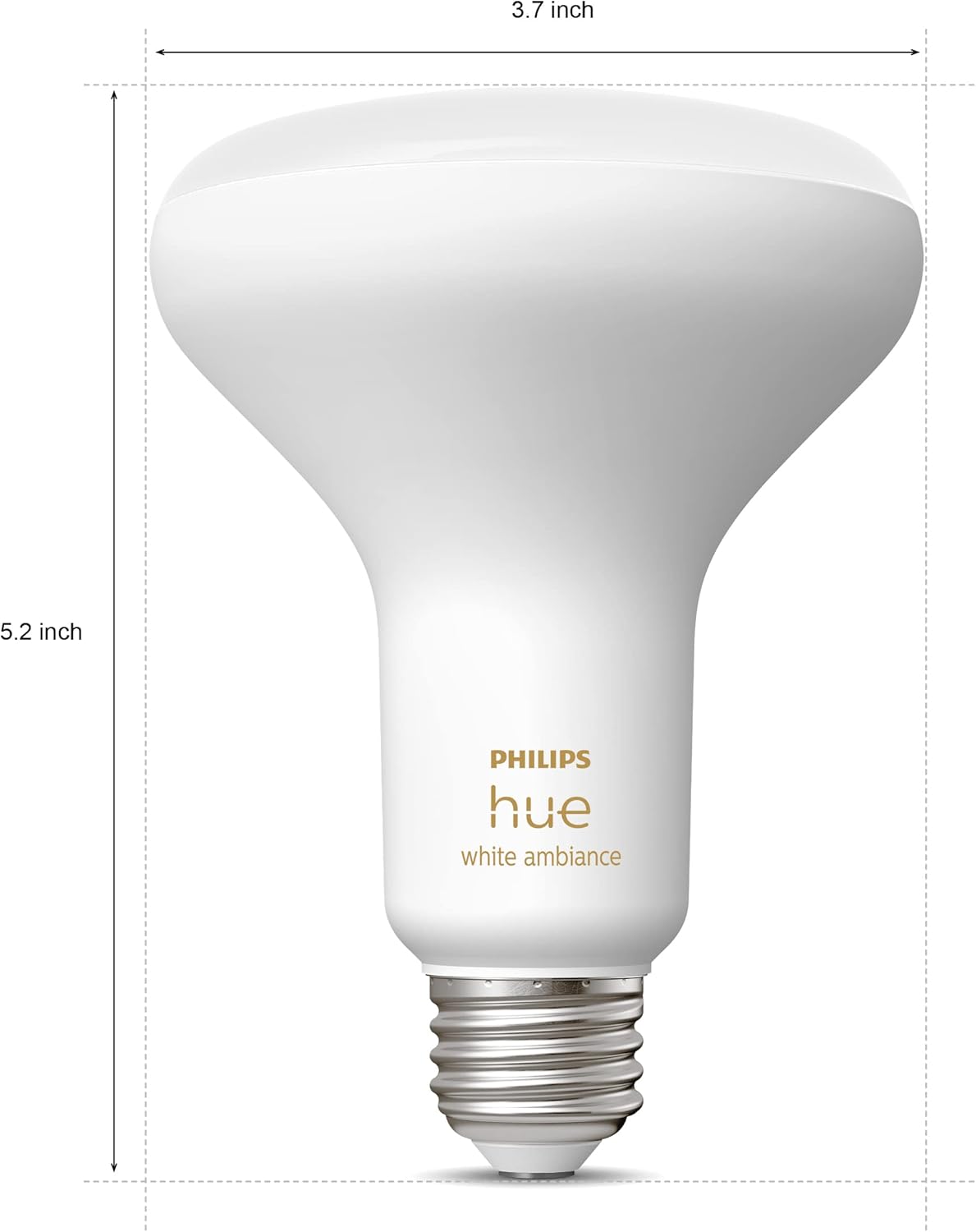 Philips Hue BR30 85W Smart LED Light Bulbs - White Ambiance - 4 Pack - 1200LM - E26 - Indoor - Control with App - Compatible with Alexa Google Assistant, and Apple Homekit
