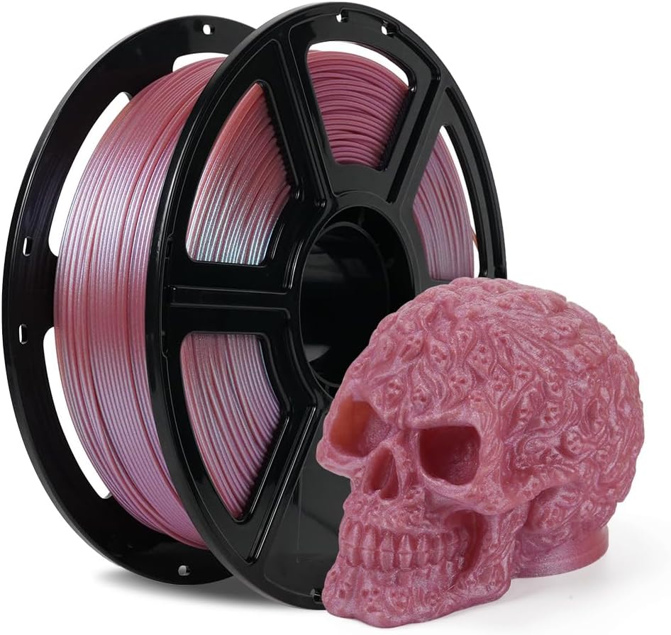 FLASHFORGE 3D Printer Filament Chameleon PLA Color Shift Filament 1.75mm, Changes Color with Light and Angles, 1KG Spool (2.2lbs), Dimensional Accuracy +/- 0.02mm for FDM 3D Printers (Rose Quartz)