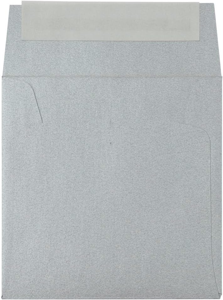 LUXPaper Square Invitation Envelopes | Peel & Press | 3 1/4" x 3 1/4" | Silver Metallic | 80lb. Text | 50 Qty
