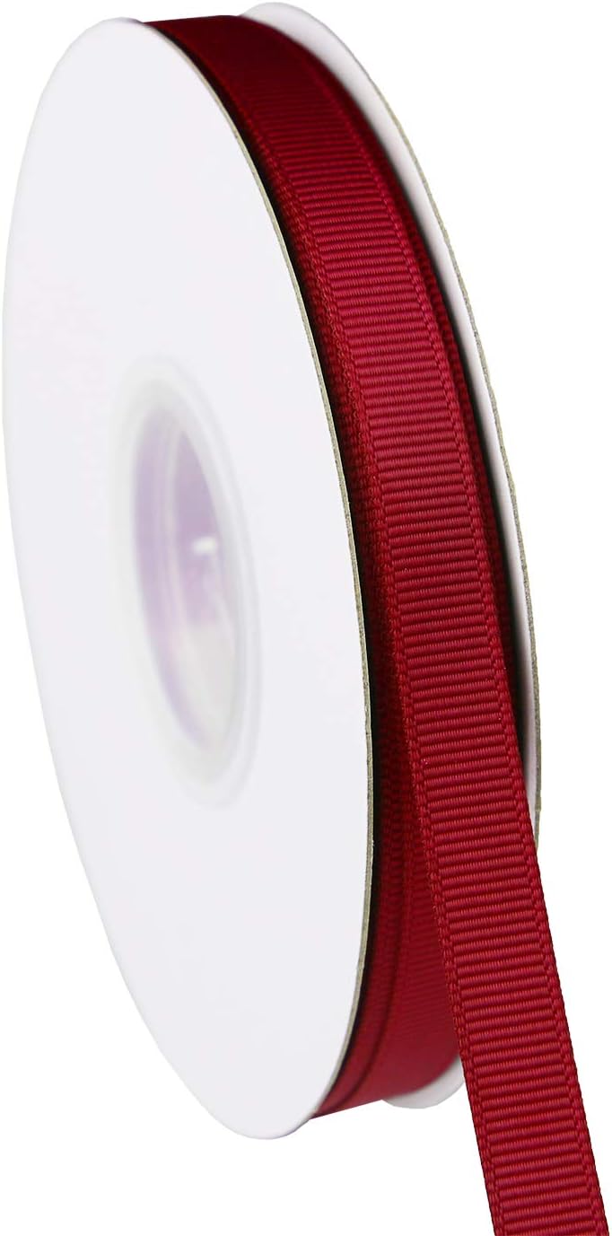 ITIsparkle 3/8" inch Grosgrain Ribbon 50 Yards-Roll Set for Gift Wrapping Scrap Books Party Favor Hair Braids Baby Shower Decoration Cake Decoration Floral Arrangement Craft Supplies, Wine 275#