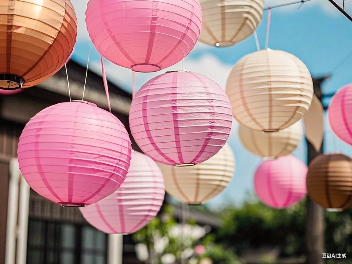 Pink Brown Paper Lanterns Decorative 12pcs Party Hanging Decorations for Western Cowgirl Party Birthday Retro Rodeo Party Supplies for Girls Baby Shower Western Room Decor
