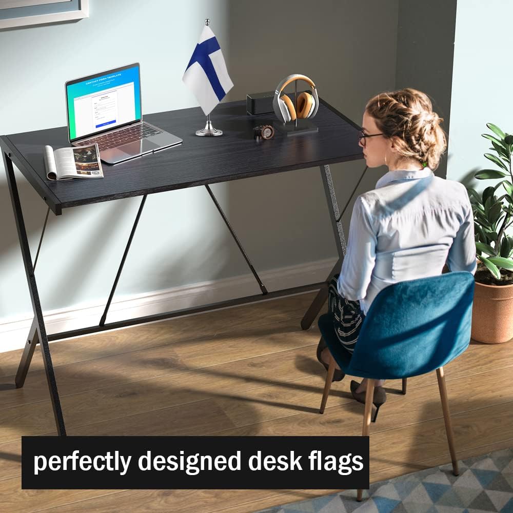 Finland Flag Finnish Flags, Small Mini Finnish Desk Flag, Used for Table Office Classroom Home Patriotic Events Decorations