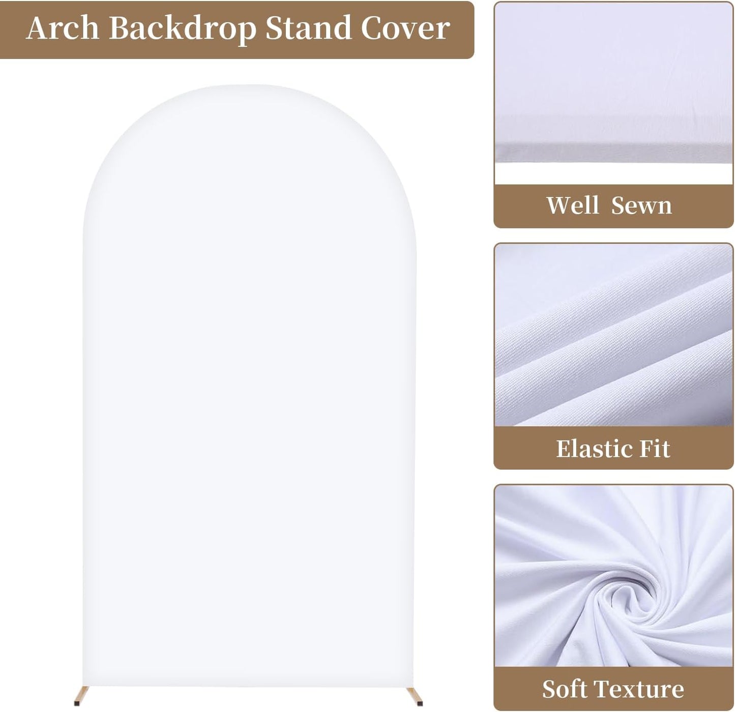 Metal Arch Backdrop Stand and Cover Set, 8FT, 6.6FT Party Backdrop, Easy to Assemble, Backdrop Stand for Parties, Birthday, Baby Shower