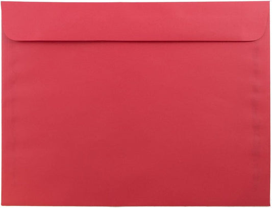 JAM PAPER 9 x 12 Booklet Colored Recycled Envelopes - Red Recycled - 50/Pack