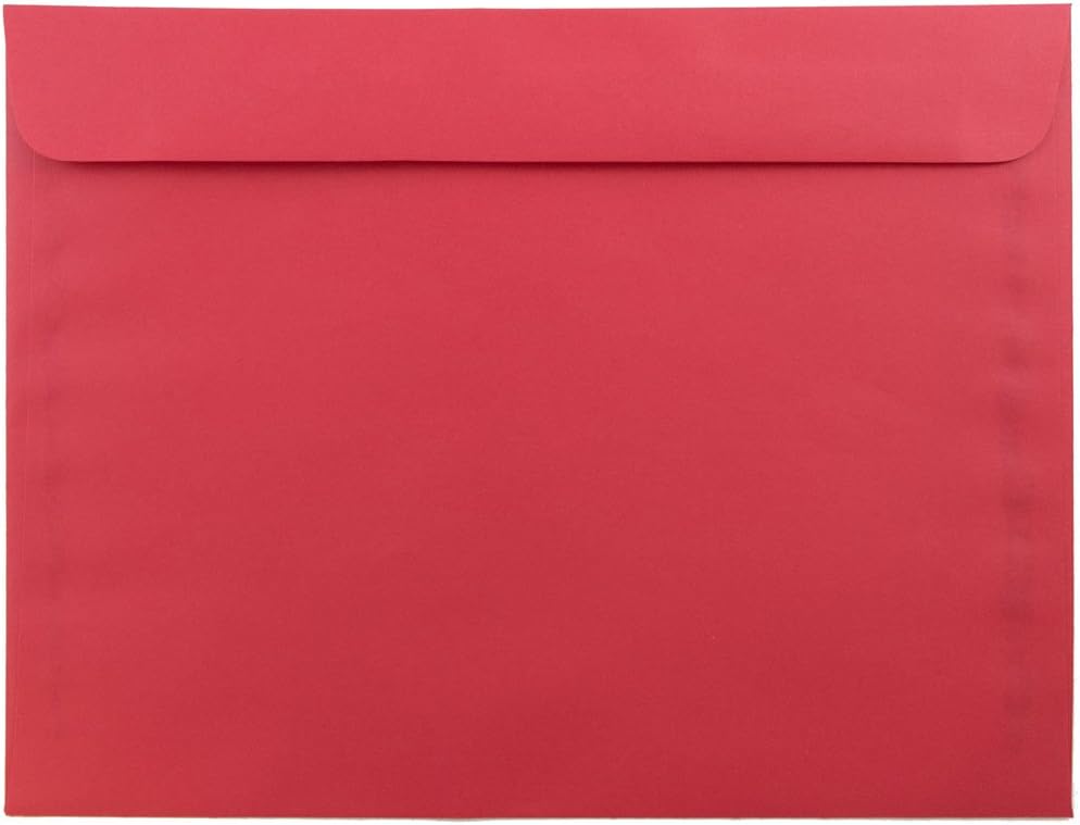 JAM PAPER 9 x 12 Booklet Colored Recycled Envelopes - Red Recycled - Bulk 1000/Carton