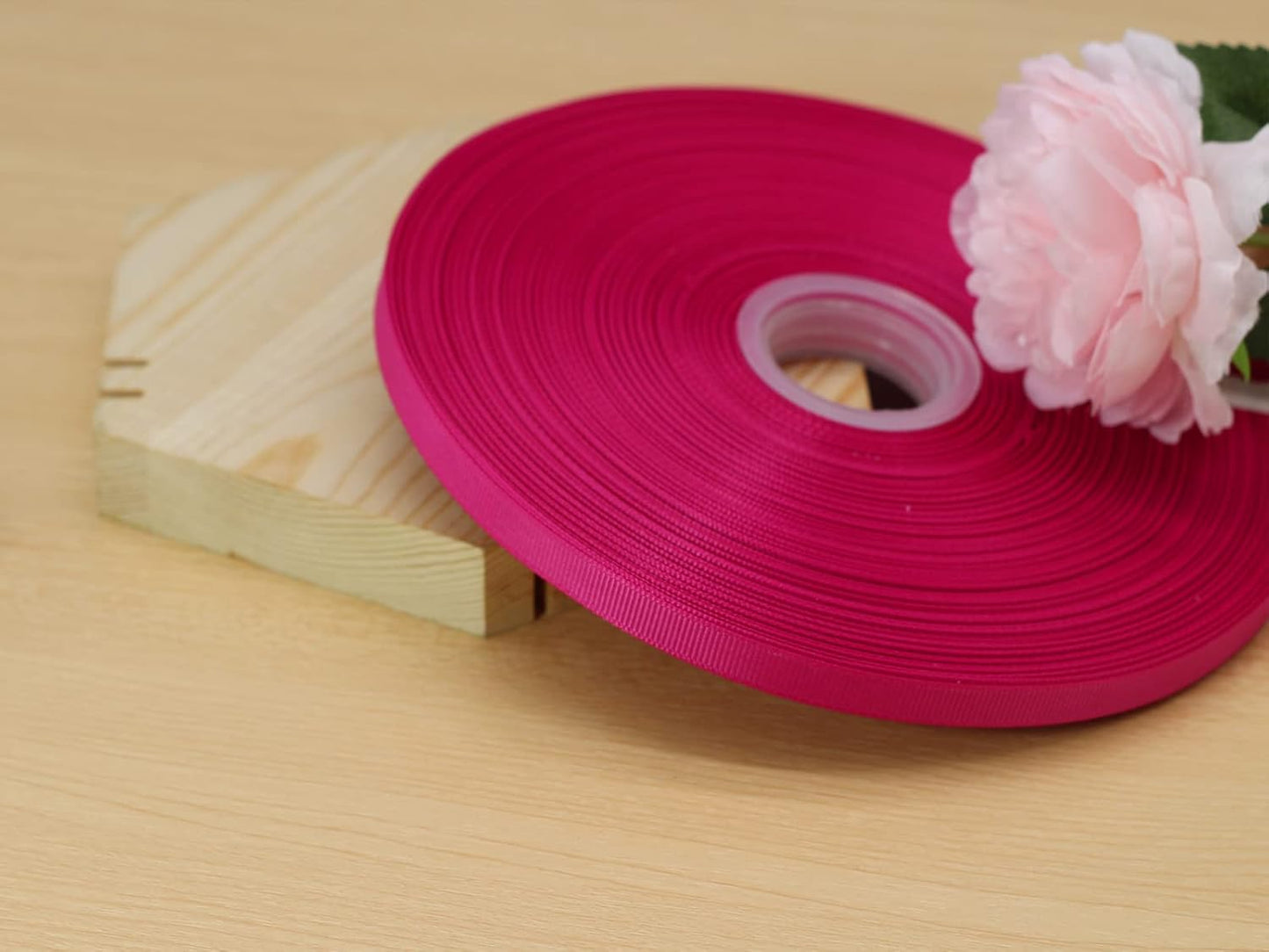 Jesep One Roll 100 Yards Soild Grosgrain Ribbon Boutique Gift Wrapping Package Ribbon, DIY Crafts Bow Hair Headband Accessories Assorted Ribbon #188 (3/8" 10mm, Rose)