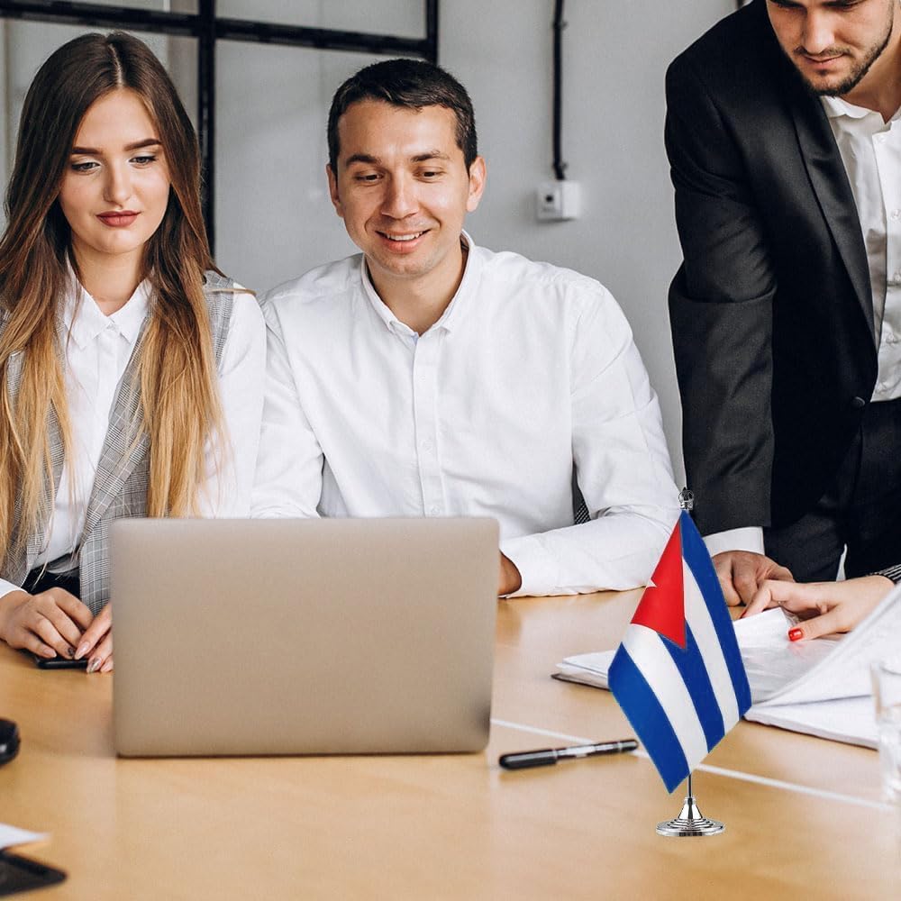 Cuba Flag Cuban Flags, Small Mini Cuban Desk Flag, Used for Table Office Classroom Home Patriotic Events Decorations