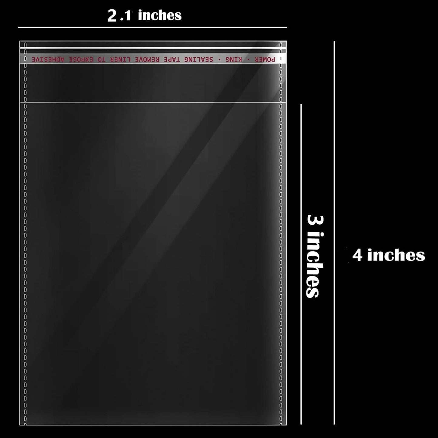 2x3 Inches 200PCS Self Sealing Cellophane Bags Self Adhesive Clear Resealable Cellophane Bags 2"x3"