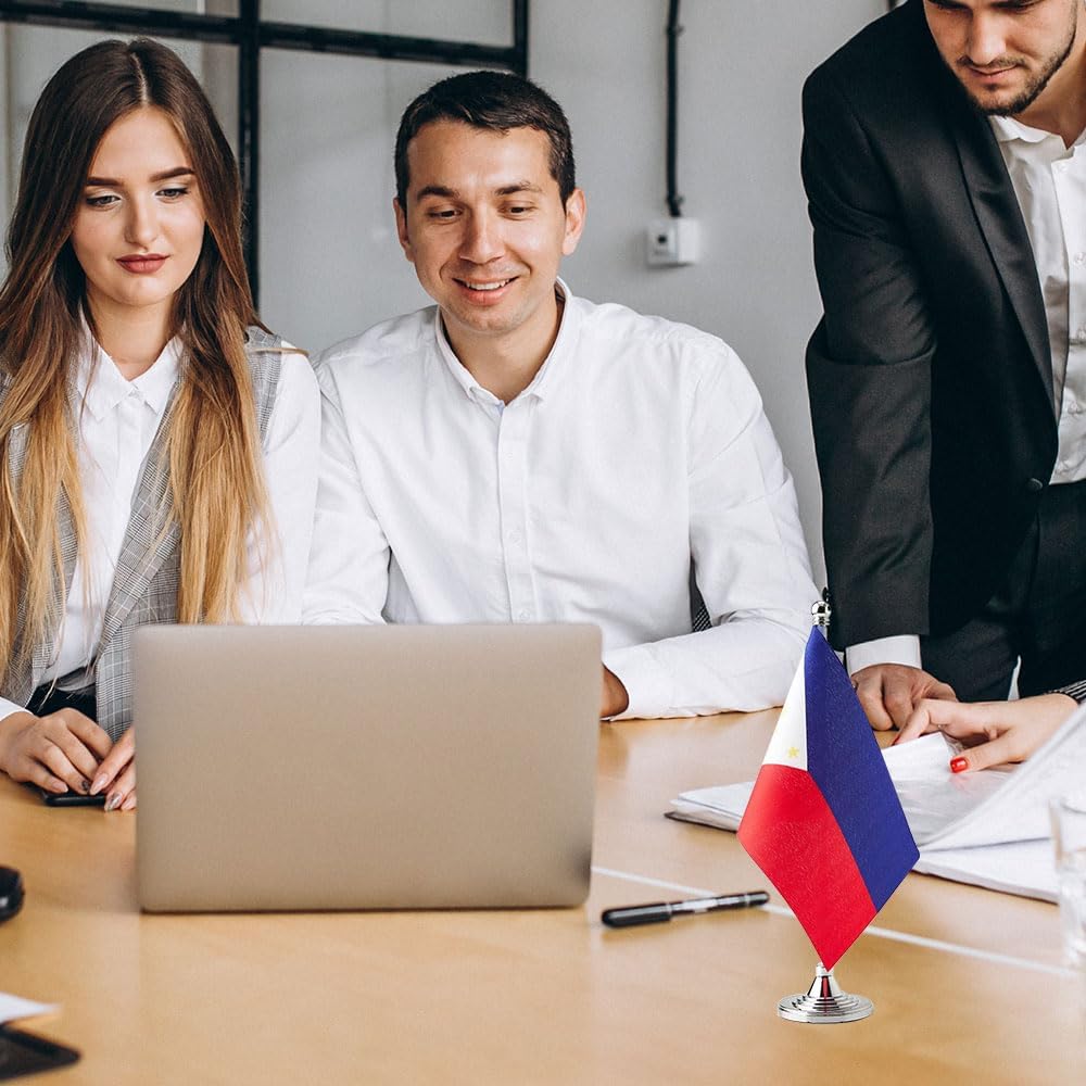 Philippines Flag Philippine Flags, Small Mini Philippine Desk Flag, Used for Table Office Classroom Home Patriotic Events Decorations